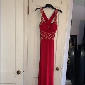 Red and Gold sequin gown